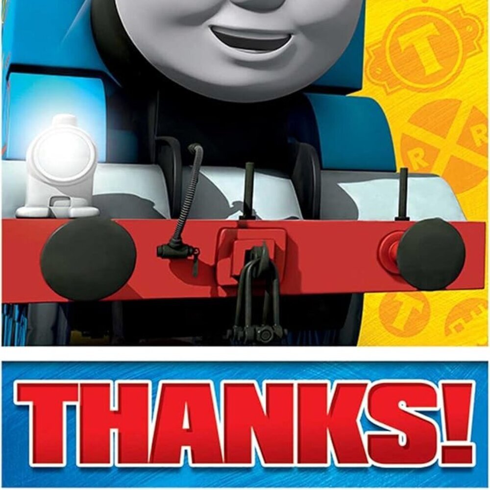 Amscan  "Thomas All Aboard Multicolor'' Thank You Postcards, 8ct - Picture 2 of 2